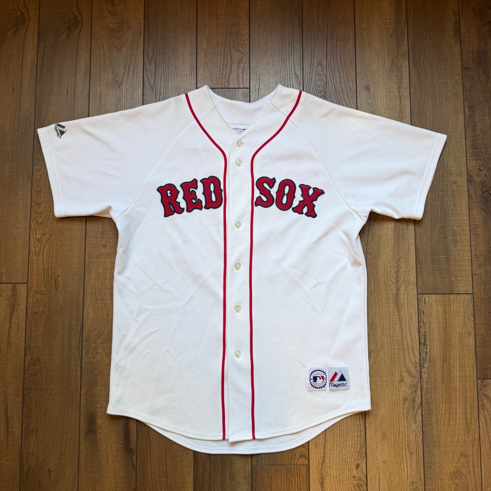 Vintage Majestic Boston Red Sox Curt Schilling 38 Jersey White Men's Large Stain